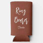 Ring Bearer Terracotta Brown Wedge Selters Dosenkühler (Rückseite)