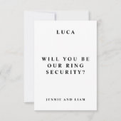 Ring Bearer Top Secret Be Our Ring Security Karte (Rückseite)