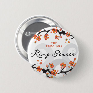 RING BEARER Tropical Blume Swirl Wedding Name Tag Button