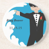 Ring Bearer Tuxedo Damask Edge Untersetzer (Vorne)