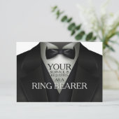 Ring Bearer Tuxedo Wedding Party Anfrage Einladung (Stehend Vorderseite)