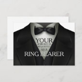 Ring Bearer Tuxedo Wedding Party Anfrage Einladung (Vorne/Hinten)