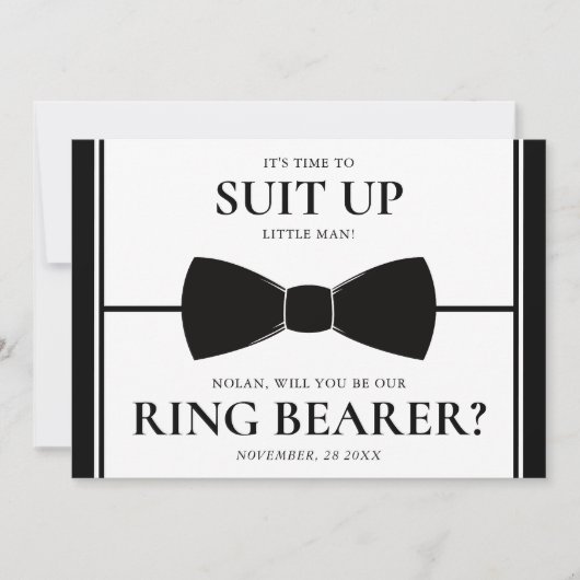 Ring Bearer Vorschlag Card - Anzug Up, Kleiner Man Einladung (Vorderseite)