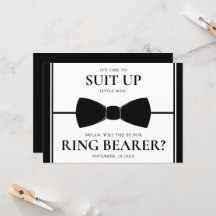 Ring Bearer Vorschlag Card - Anzug Up, Kleiner Man