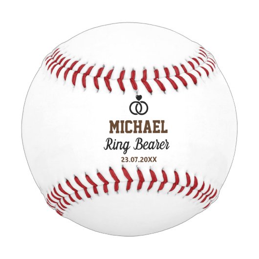 Ring Bearer Wedding Vielen Dank Baseball (Rückseite)
