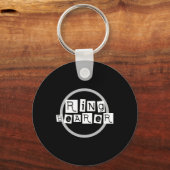 Ring Bearer Weiß auf Schwarz Schlüsselanhänger (Vorderseite)