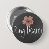 Ring Bearer Wild Peach Rose Chalkboard Button (Vorne & Hinten)