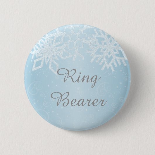 Ring Bearer Winter Snowflakes Button (Vorderseite)