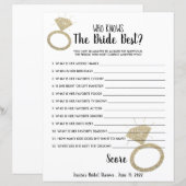 Ring Bling Brautparty, das Bride Game kennt (Vorne/Hinten)