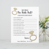 Ring Bling Brautparty, das Bride Game kennt (Stehend Vorderseite)