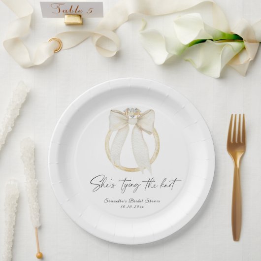 Ring Bogen Sie knüpft den Knoten Junggesellinnenab Pappteller (Hochzeit)