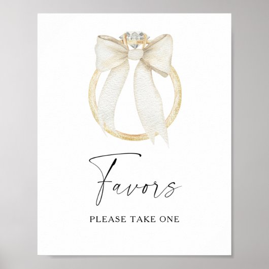 Ring & Bow Brautparty-Geschenke bitte nehmen Sie e Poster (Vorne)