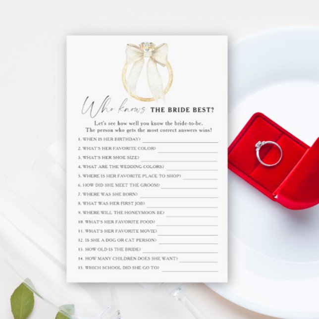 Ring & Bow Brautparty Wer die Braut am besten kenn (Von Creator hochgeladen)