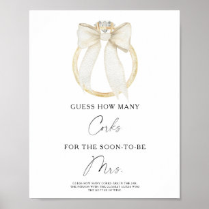 Ring & Bow Brautparty Wie viele Korken Poster