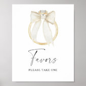 Ring & Bow bridal shower Favors please take one Poster (Vorne)