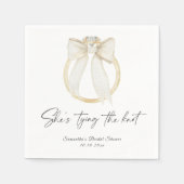 Ring Bow She's tying the knot Bridal Shower Serviette (Vorderseite)