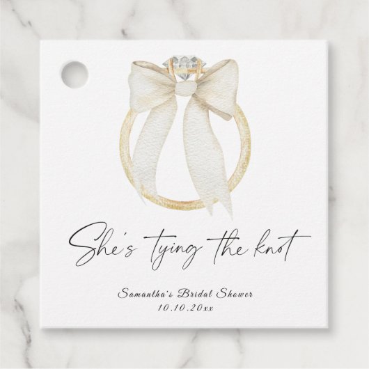 Ring Bow Sie bindet das Knoten-Brautparty Geschenkanhänger (Vorderseite)
