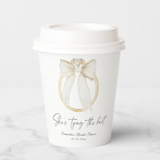 Ring Bow Sie bindet das Knoten-Brautparty Pappbecher (Vorderseite)