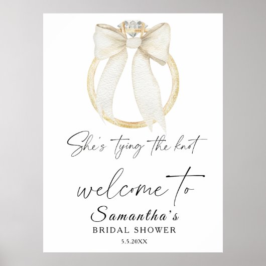 Ring Bow Sie bindet den Knoten Bridal Willkommen Poster (Vorne)