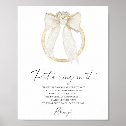Ring Brautparty Setzen Sie einen Ring auf das Spie Poster (Vorne)