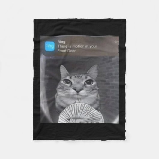 Ring Cat mit Motion Meme Fleecedecke (Vorderseite)