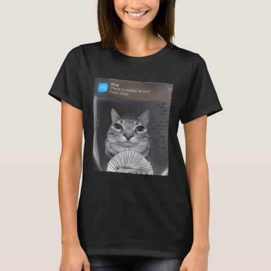 Ring Cat mit Motion Meme T-Shirt (Vorderseite)