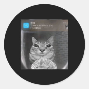 Ring Cat mit Motion Meme verflucht lustige Männer  Runder Aufkleber