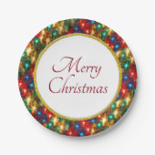 Ring der netten Weihnachtslichter Pappteller (Vorderseite)