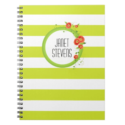 Ring der Pflücke Personalisiert gestreift Notizblock (Vorderseite)