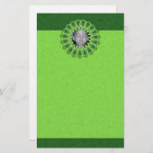Ring des grünen Fotos Kaleidoskop Mandala Briefpapier (Vorne/Hinten)