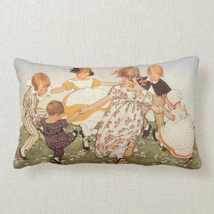 Ring-EIN-Rund ein Rosie Kinderzimmer-Reim-Kissen Lendenkissen