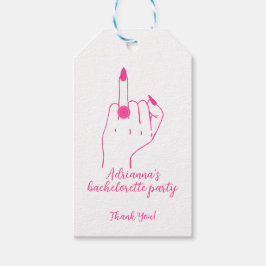 Ring Finger Trendy Pink Bachelorette Thank You Geschenkanhänger