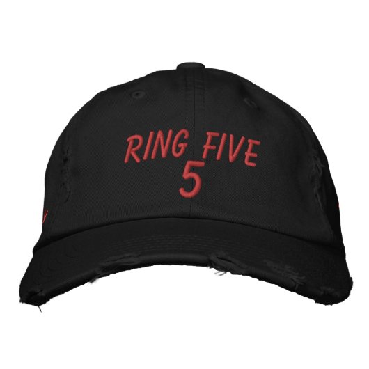 RING FIVE BESTICKTE BASEBALLKAPPE (Vorderseite)