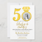 Ring Foto zum 50. Hochzeitstag Einladung (Vorderseite)