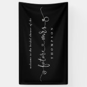 Ring Heart Future Frau Schwarz-weiß Brautparty Banner (Vertikal)