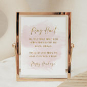 Ring Hour Blush & Gold Brautparty Game Sign Poster