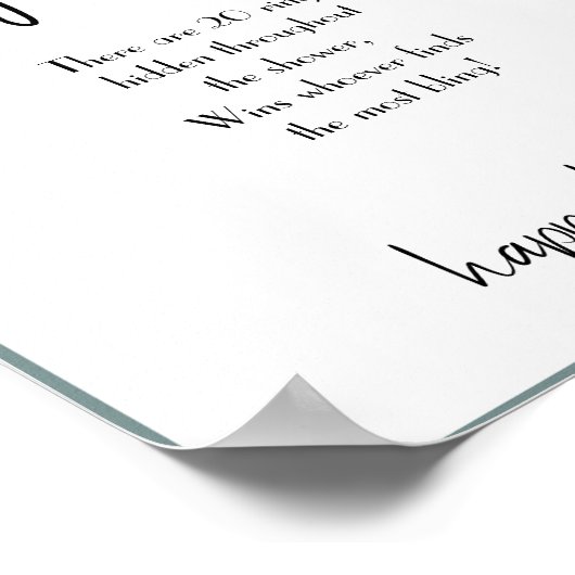 Ring Hour Brautparty Game Sign Poster (Ecke)