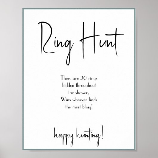 Ring Hour Brautparty Game Sign Poster (Vorne)
