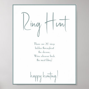Ring Hour Brautparty Game Sign Poster