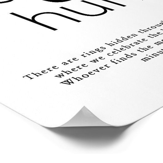 Ring Hour Brautparty Game Sign Poster (Ecke)