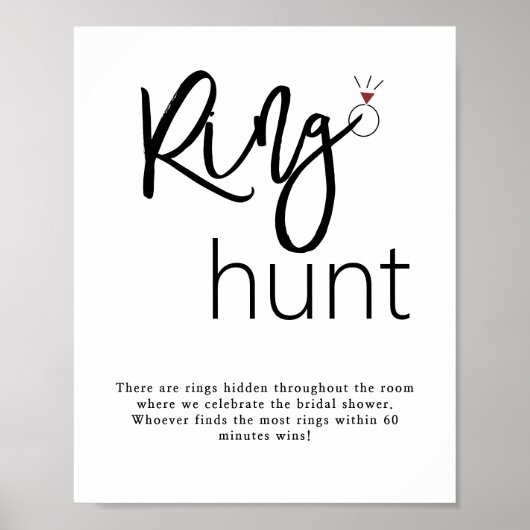 Ring Hour Brautparty Game Sign Poster (Vorne)