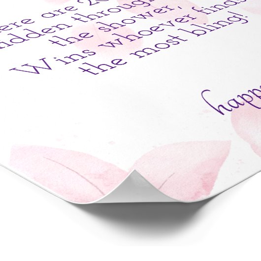 Ring Hour Brautparty Game Sign Poster (Ecke)