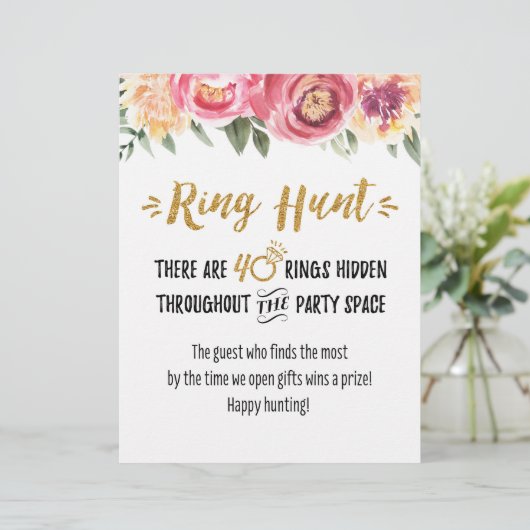 Ring Hour Bridal Game Sign (Stehend Vorderseite)
