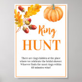 Ring Hour Fall Pumpkin Bridal Game Sign Poster (Vorne)