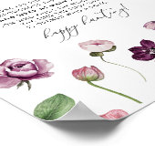 Ring Hour Floral Brautparty Game Sign Poster (Ecke)