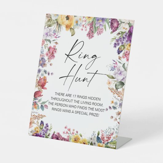 Ring Hour Garden Blume Brautparty Sockelschild (Vorderseite)