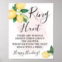 Ring Hour Lemons Pink Brautparty Spielzeichen