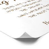 Ring Hour Marsala Blume Brautparty-Spielzeichen Poster (Ecke)