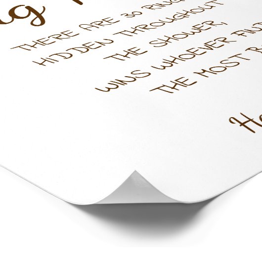 Ring Hour Marsala Blume Brautparty-Spielzeichen Poster (Ecke)