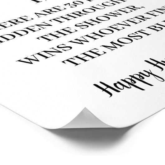 Ring Hour Marsala Brautparty Game Sign Poster (Ecke)